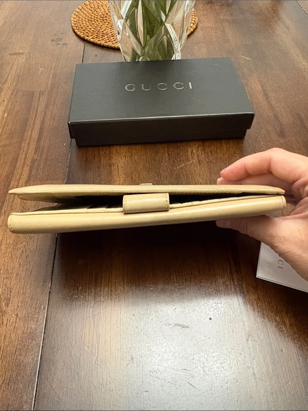Low start Gucci Vtg Leather Flap Continental Wallet in a box. In GUC. Authentic - Picture 11 of 15